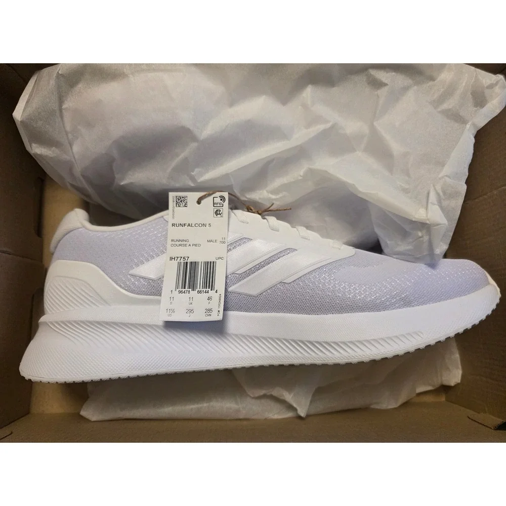 Adidas Runfalcon 5 Mens Running Shoes White Cloudfoam Sneakers IH7757 Size 11.5